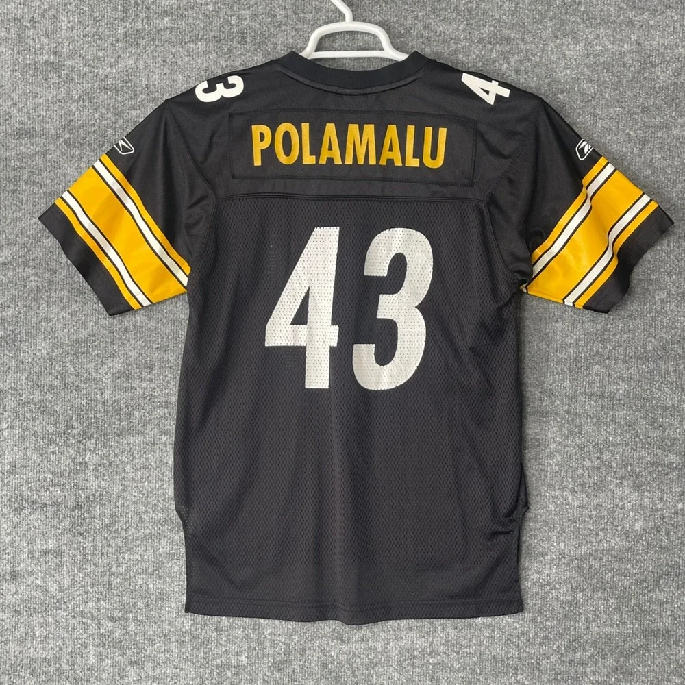 Reebok Pittsburgh Steelers Troy Polamalu 43 NFL Jersey Kids Large 14-16‎ Black